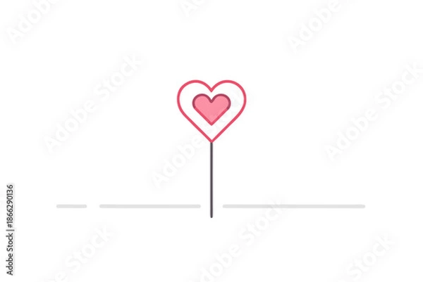 Obraz vertical divider line with heart icon