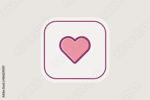 Obraz rounded corner background with heart icon
