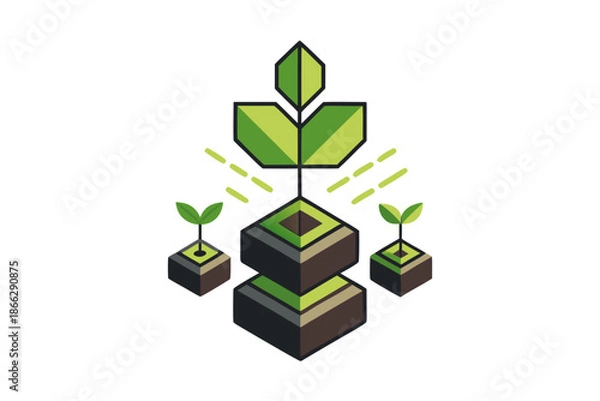 Obraz triangular sprout stacked icon