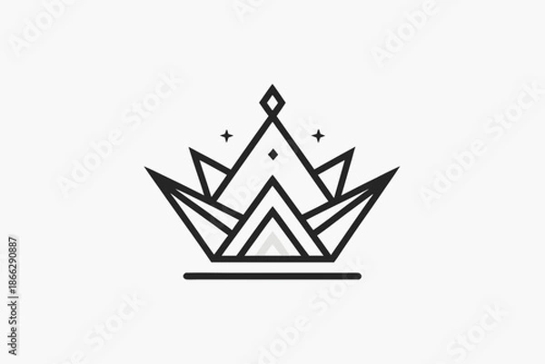 Obraz triangle crown tree leaf icon
