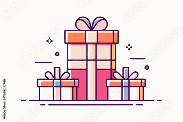 Obraz stacked gift boxes icon