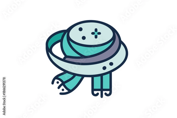 Obraz wrapped neck scarf icon