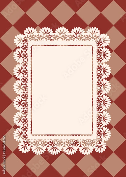 Obraz Lace Frame on rhombus Pattern Background