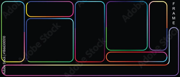 Obraz Vibrant gradient frame template for modern graphic design projects.