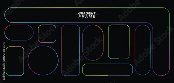 Obraz Vibrant gradient frame template for modern graphic design projects.