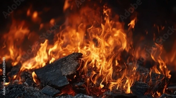 Fototapeta Real flame background texture