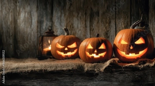 Fototapeta halloween background with pumpkins
