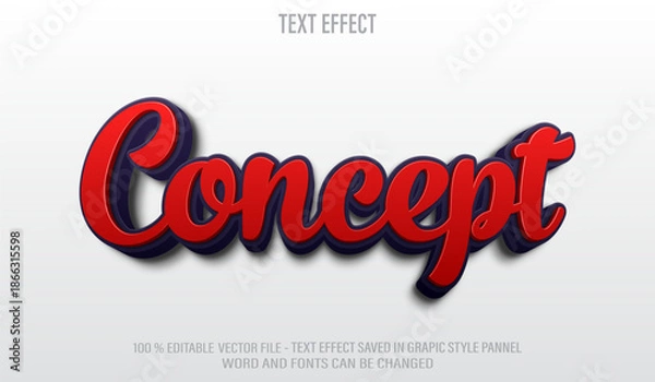 Obraz Concept 3d editable text effect style