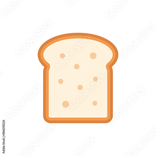 Fototapeta Bread slice icon flat vector design isolated on white background