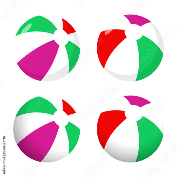 Obraz Vector isolated colorful Beach Balls set
