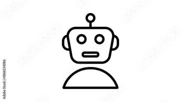 Obraz Robot head icon illustration element