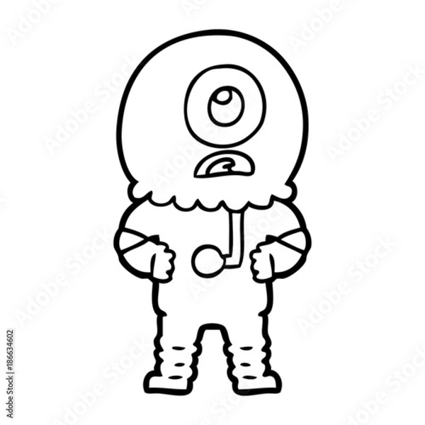 Obraz cartoon cyclops alien spaceman