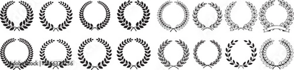 Obraz Laurel wreath vector set silhouette.eps
