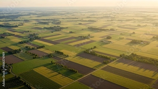 Fototapeta Aerial fields
