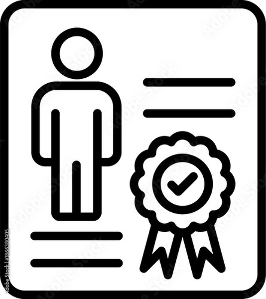 Obraz Qualification line icon