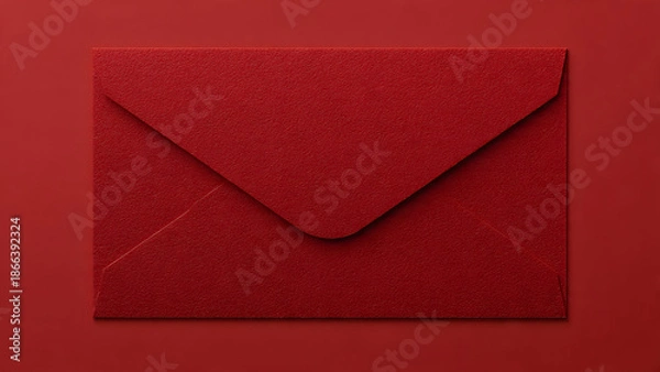 Obraz red envelope on a red background, envelope message, love card