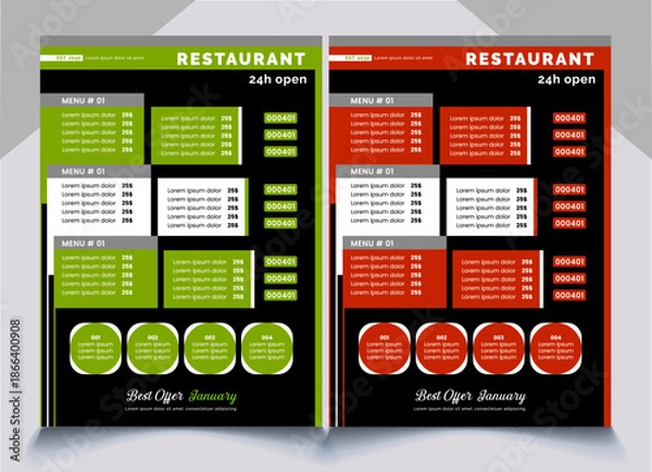 Fototapeta menus design