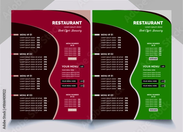 Fototapeta menus design
