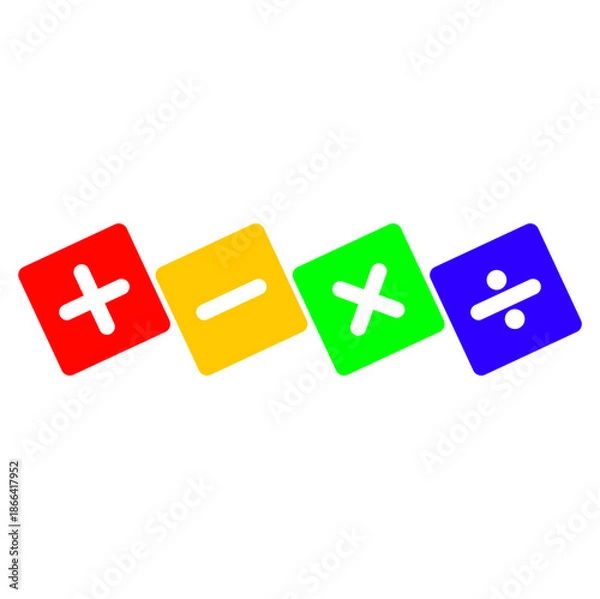 Obraz Math Symbols Flat Design Icon