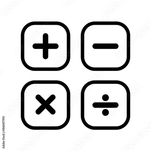 Obraz Math Symbols Flat Design Icon