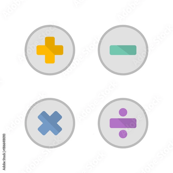 Obraz Math Symbols Flat Design Icon
