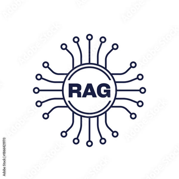 Obraz RAG icon, Artificial intelligence and LLM vector design