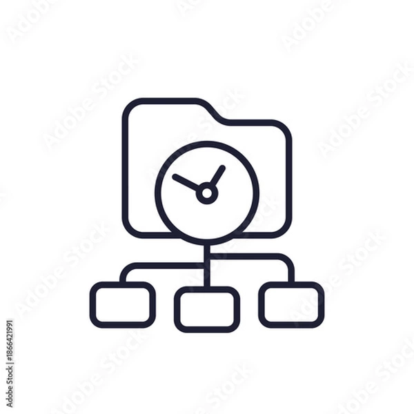 Obraz project management line icon, tasks and work time