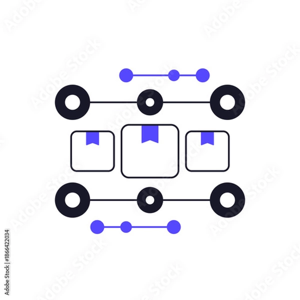 Obraz streamline production icon with boxes