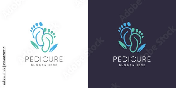 Obraz Pedicure logo design with creative abstract concept idea
