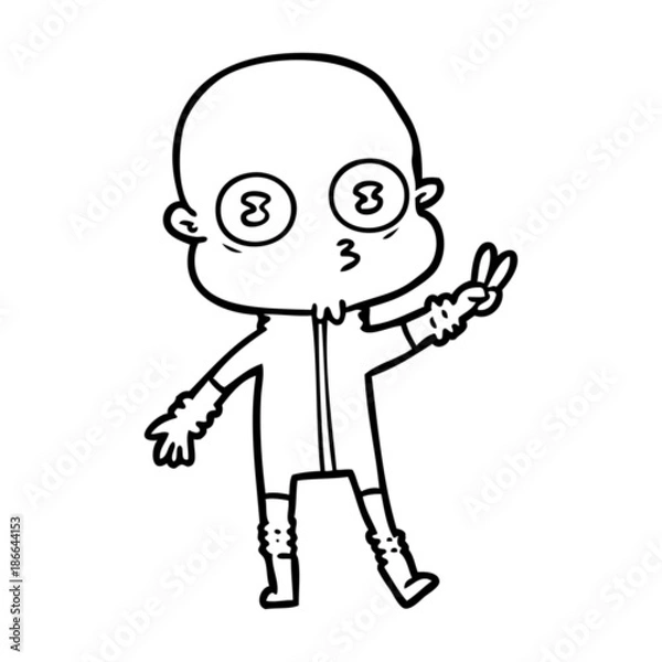 Obraz cartoon weird bald spaceman