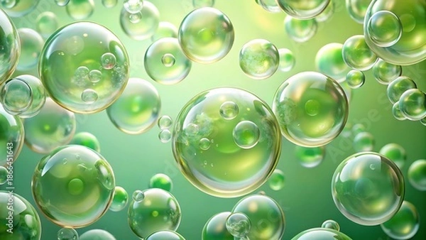 Obraz Abstract Green Bubbles Background