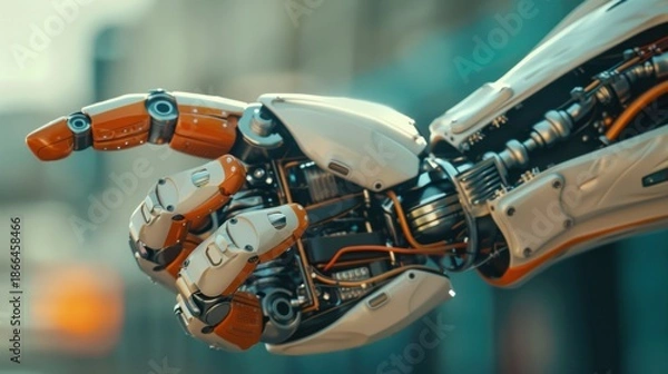 Obraz robotic AI prototype workshop powered by renewables