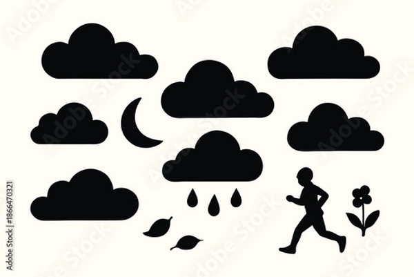 Obraz Cloudy sky silhouette