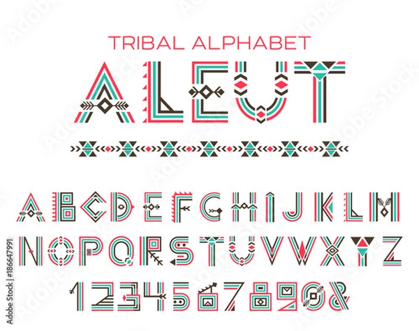 Obraz Tribal Aleut alphabet