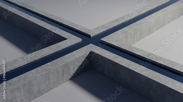 Obraz Minimal concrete cross shape with sharp geometric lines
