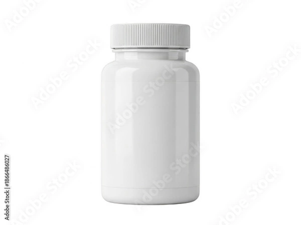 Obraz White pill bottle isolated on transparent background