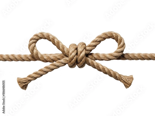 Obraz Rope bow tie isolated on transparent background