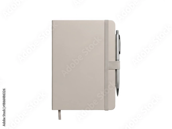 Obraz Elegant notebook with pen isolated on transparent background