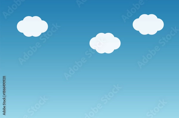 Obraz 青空と雲のシンプルな背景イラスト