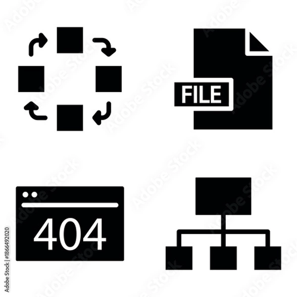 Fototapeta Software Icon Set Vector Design Glyph Template