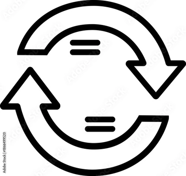 Obraz Refresh line icon with circular arrows representing a cycle  