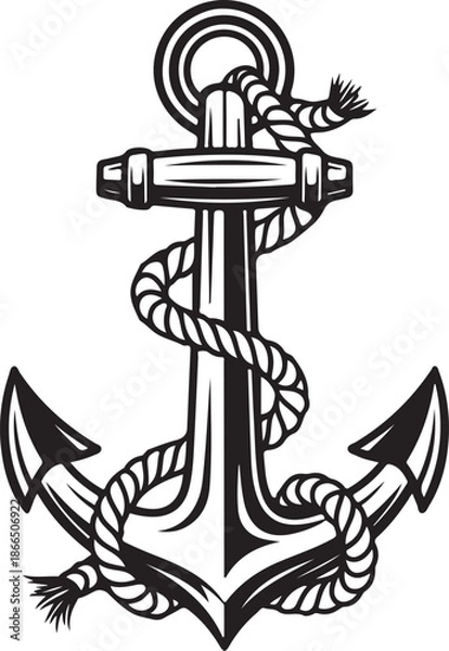 Obraz anchor and rope vector.eps