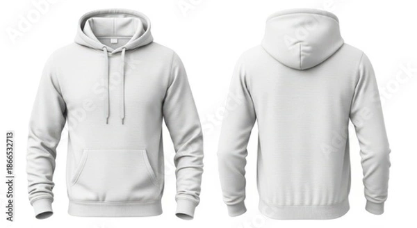 Fototapeta White hoodie with drawstring hood