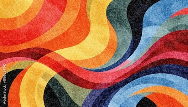Obraz Vibrant Wavy Color Gradient Background for Dynamic Visual Projects