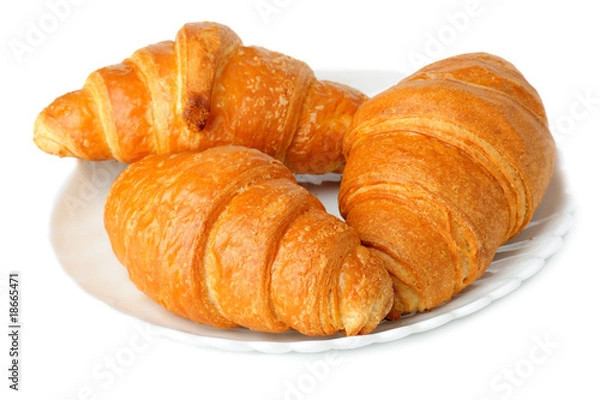 Obraz Croissants on white background.