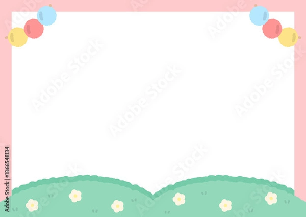 Obraz 유치원 어린이집 안내문 가정통신문 공지사항 프레임 이름표 네임택 일러스트