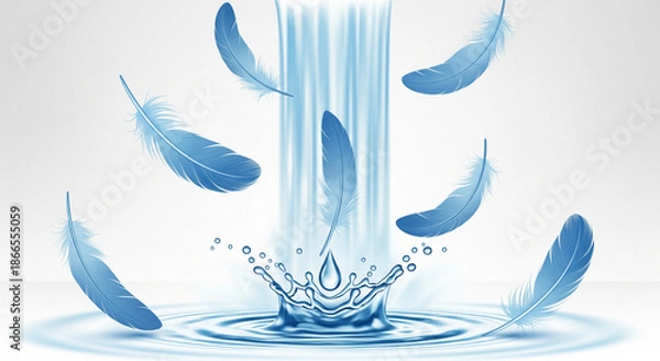 Obraz blue feather on blue background