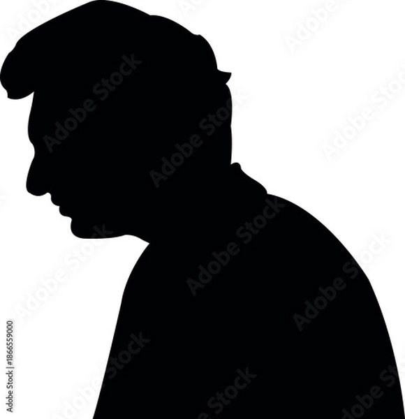 Obraz a man head silhouette vector
