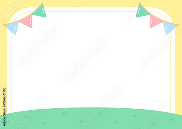 Obraz 유치원 어린이집 안내문 가정통신문 공지사항 프레임 이름표 네임택 일러스트