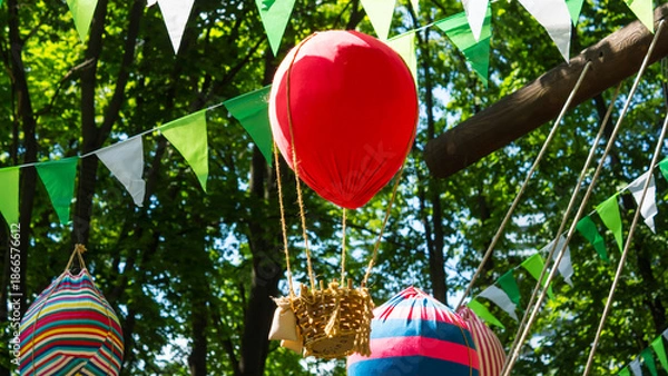 Fototapeta red easter eggs